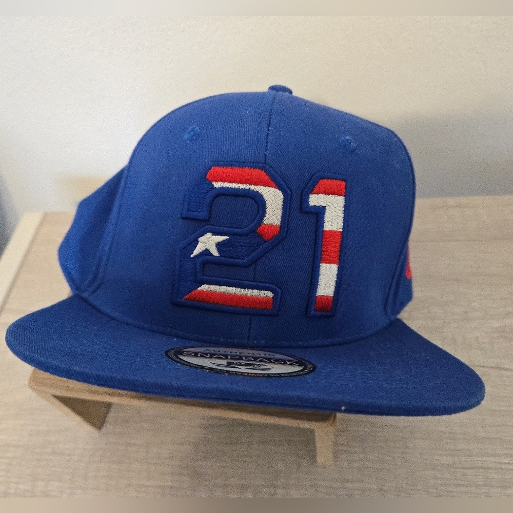 Roberto Clemente 21 Snap Back Hat Gorra Puerto Rico Flag Baseball MLB One Size